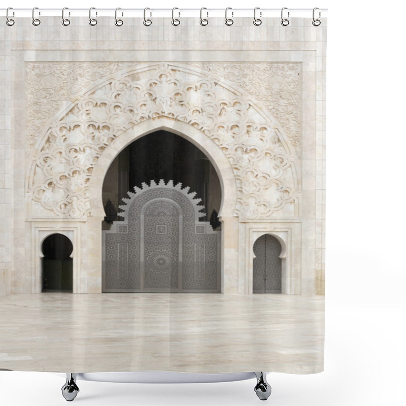 Personality  Exterior Of The Hassan II Mosque Shower Curtains