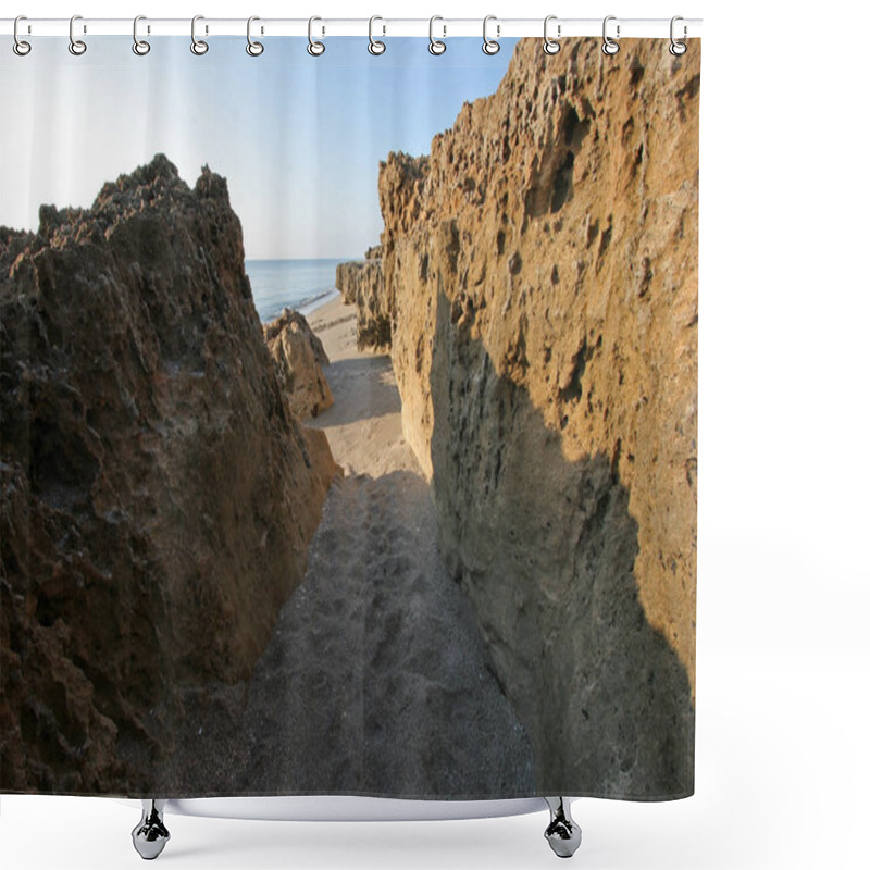 Personality  Blowing Rocks Preserve On Jupiter Island, Florida. Shower Curtains