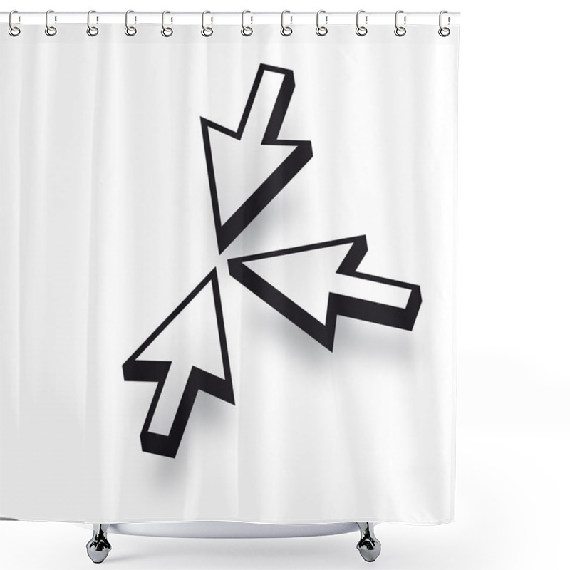 Personality  White 3D Vector Mouse Cursor Set Shower Curtains