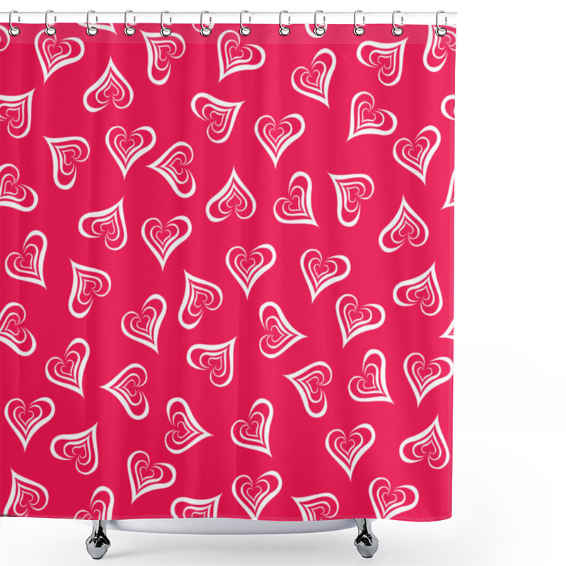 Personality  Seamless Hearts Pattern Shower Curtains