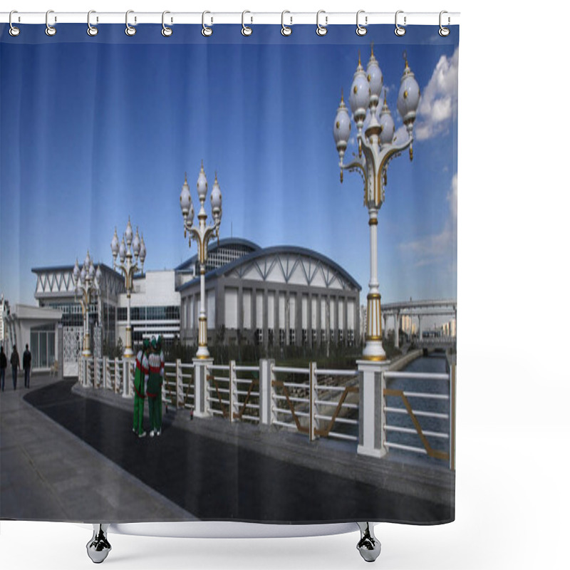 Personality  Ashgabat, Turkmenistan - April 6, 2017.  Part Of The Sport Compl Shower Curtains