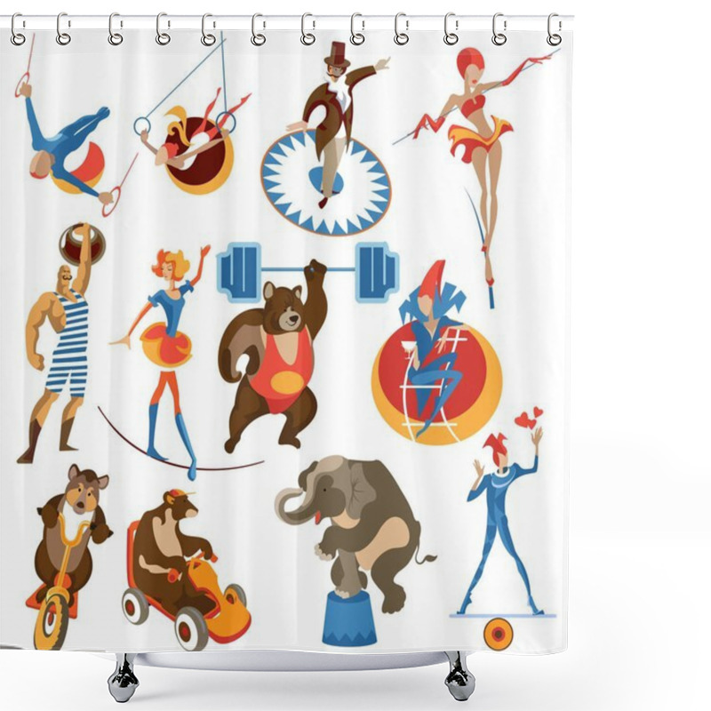 Personality  Circus Elements Shower Curtains