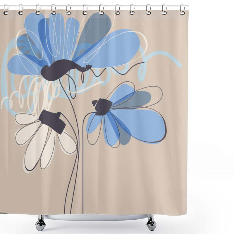 Personality  Floral Greeting Card. Birthday Flowers Shower Curtains