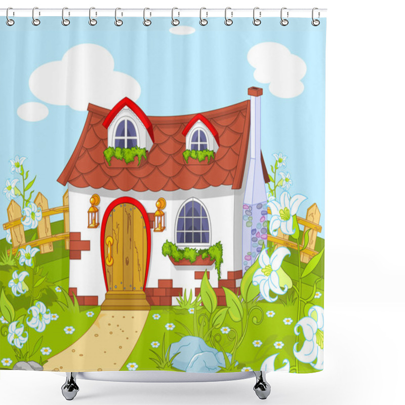 Personality  Cute Little House Shower Curtains