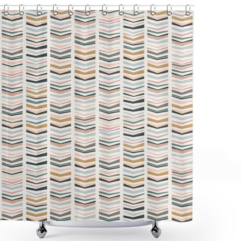 Personality  Retro Minimal Chevron Vector Seamless Pattern , Shower Curtains