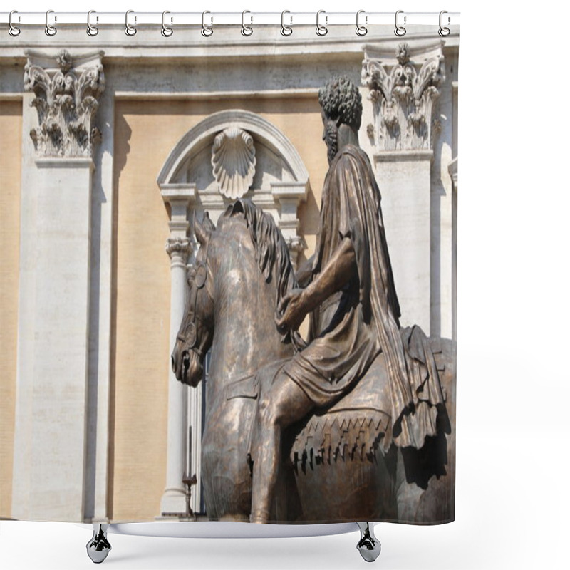 Personality  Capitoline Hill And The Statue Of Marcus Aurelius  The Capitoline Museums In Rome Shower Curtains