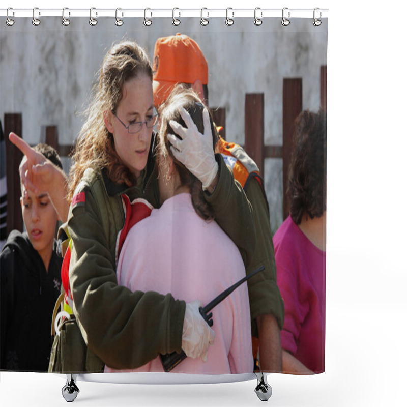 Personality  Missile Attack On Ashkelon, Israel. Shower Curtains