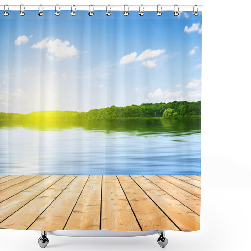 Personality  Lake And Board Shower Curtains