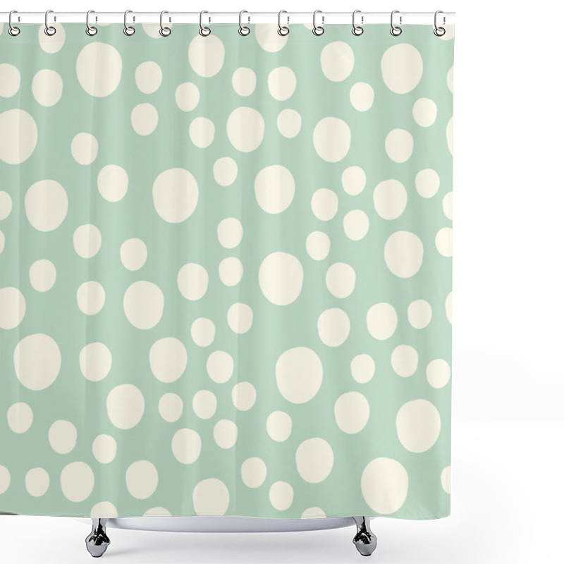 Personality  Baby Fun Hand Drawn Dots Asymmetrical Seamless Pattern, Dotted Swiss Shower Curtains