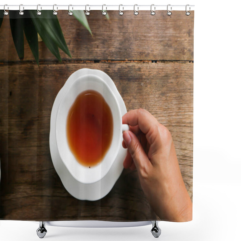 Personality  Hot Tea, Tea Cup Or English Tea Shower Curtains