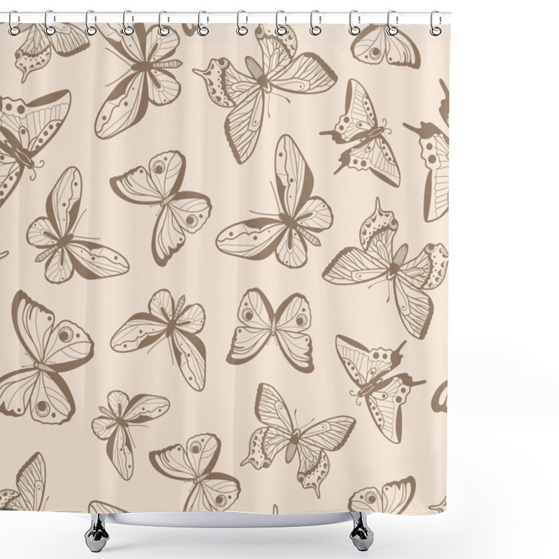 Personality  Butterflies Seamless Pattern. Shower Curtains