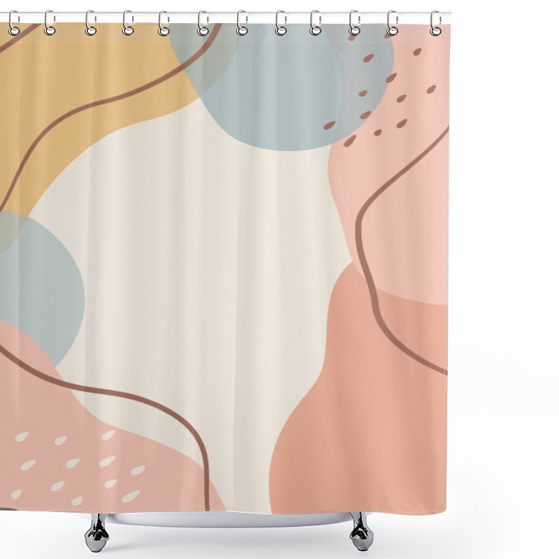 Personality  Organic Abstract Pastel Shapes Background, Memphis Style Background, Minimalist Aesthetic Shower Curtains