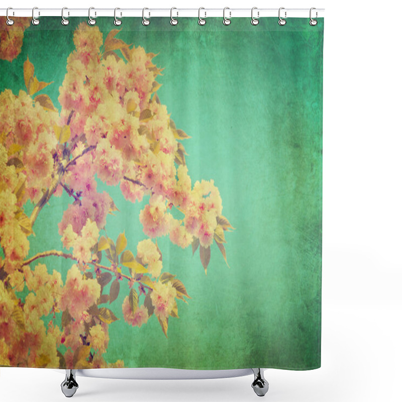 Personality  Spring Sakura Blossom  Background. Shower Curtains