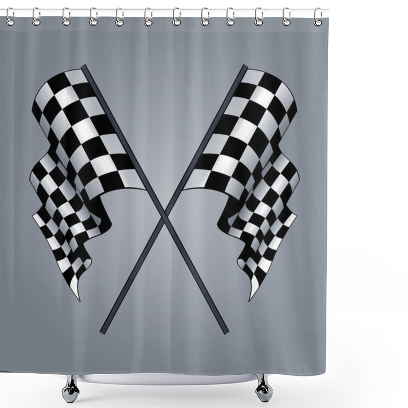 Personality  Checkered Flag Shower Curtains