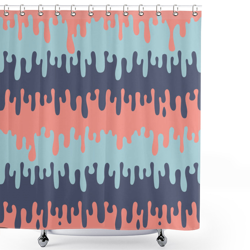 Personality  Flowing Paint Is A Seamless Pattern. Dripping Paint. Pastel Flowers Seamless Pattern Shower Curtains