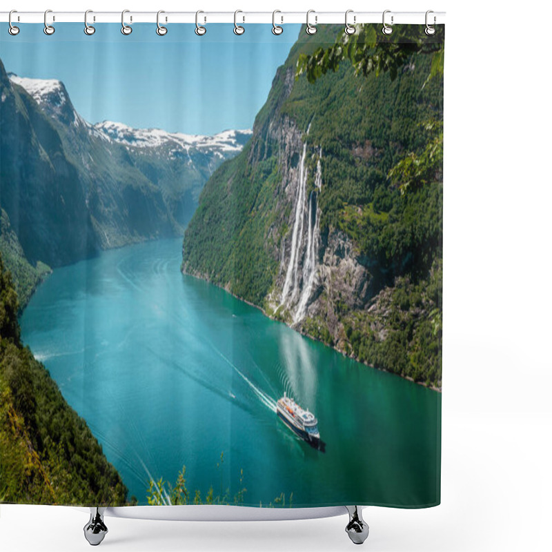 Personality  Seven Sisters Waterfall In Geirangerfjord, Norway Shower Curtains