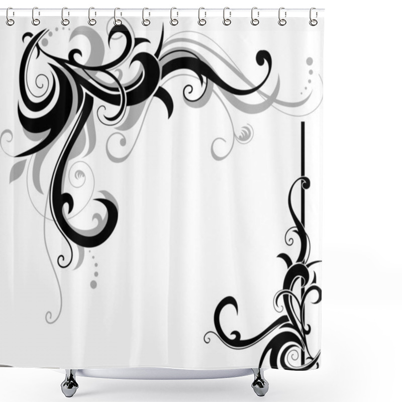 Personality  Springtime Swirls With Botany Elements Shower Curtains