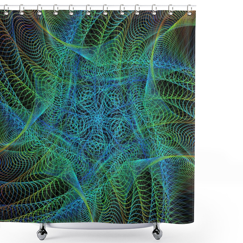 Personality  Abstract Green Fractal Art Design Background Shower Curtains