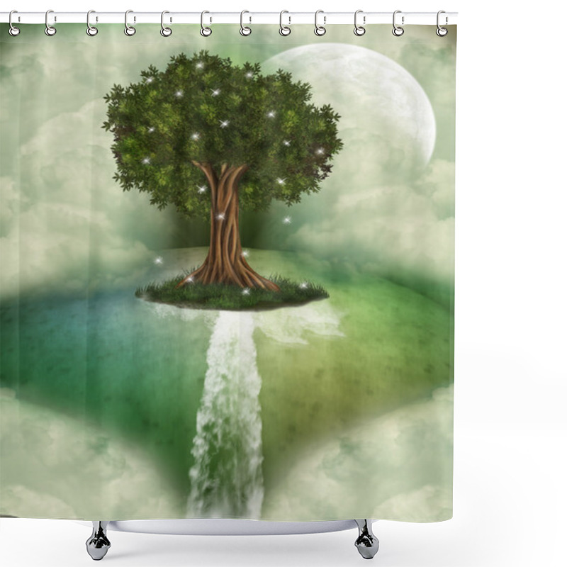 Personality  Tree In A Fantasy Landscape Shower Curtains