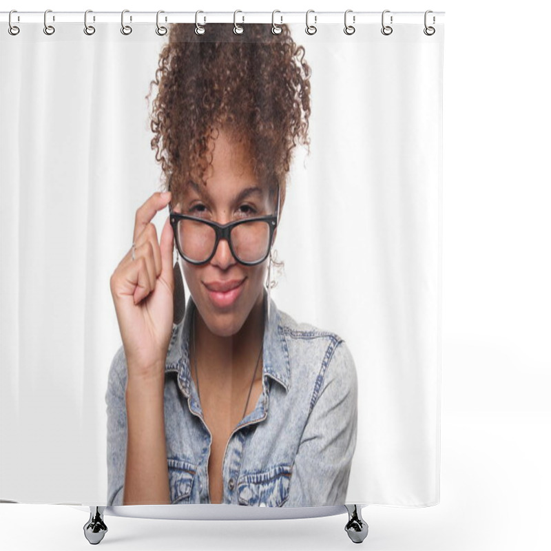 Personality  Beautiful Happy Afro Woman Shower Curtains