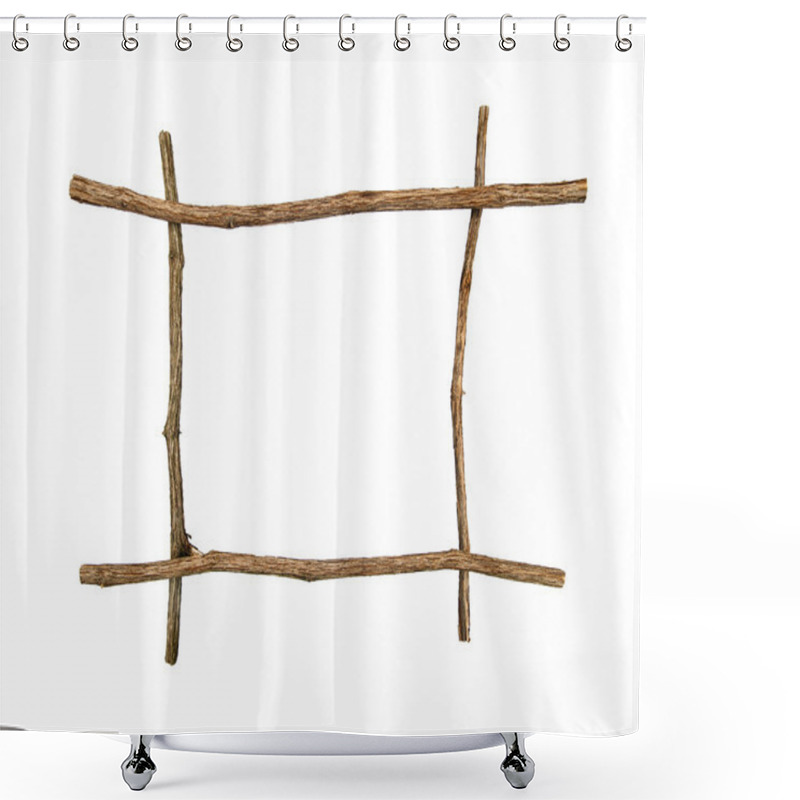 Personality  Twig Frame Isolated On White Background  Shower Curtains