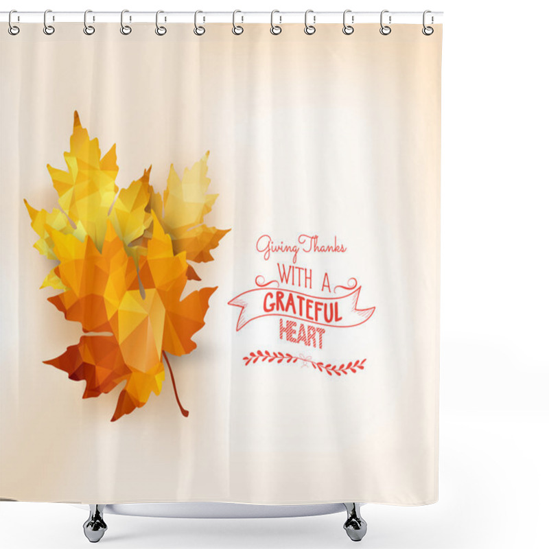 Personality  Autumn Background With Geometrical Leaves Shower Curtains