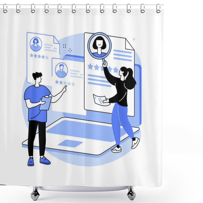 Personality  Recruitment Agency Abstract Concept Vector Illustration. Shower Curtains