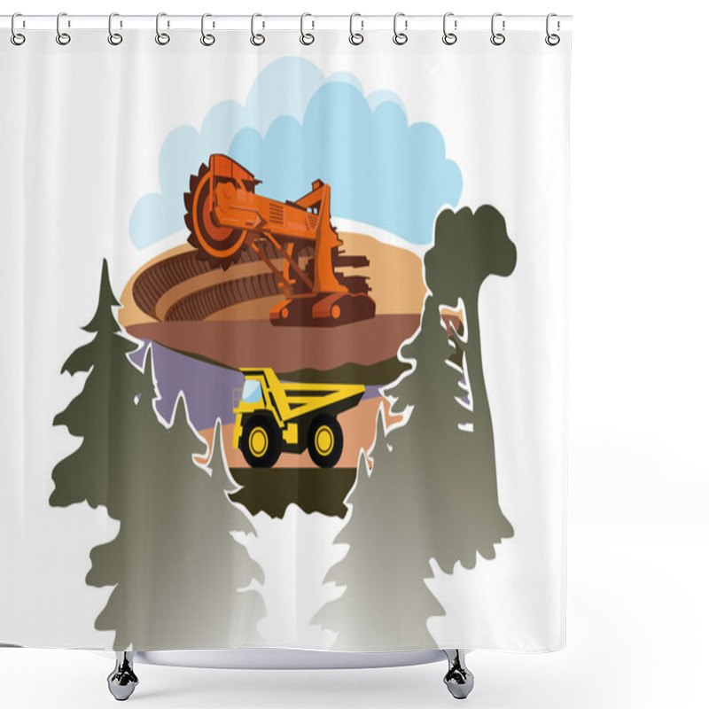 Personality  Bucket Wheel Excavator In A Quarry Shower Curtains