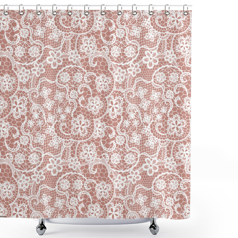 Personality  Lace Seamless Pattern With Flowers Shower Curtains