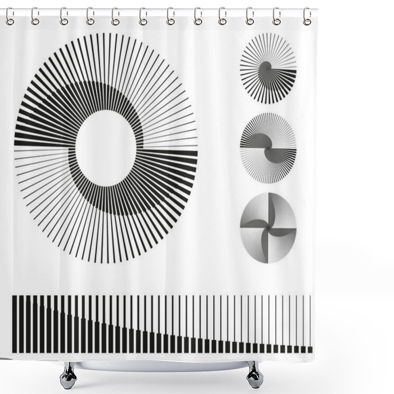 Personality  Set With Circles In Yin And Yang Style Shower Curtains