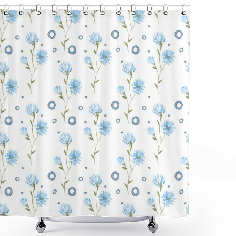 Personality  Watercolor Cute Ornate Flowers Seamless Pattern. Illustration In Decorative Style. Natural Elements. Hand Painted Floral Illustration. Shower Curtains