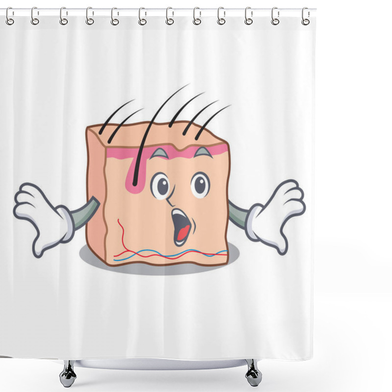 Personality  Surprised Skin Mascot Cartoon Style Shower Curtains