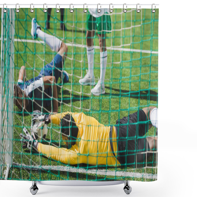 Personality  Soccer Players At Pitch Shower Curtains