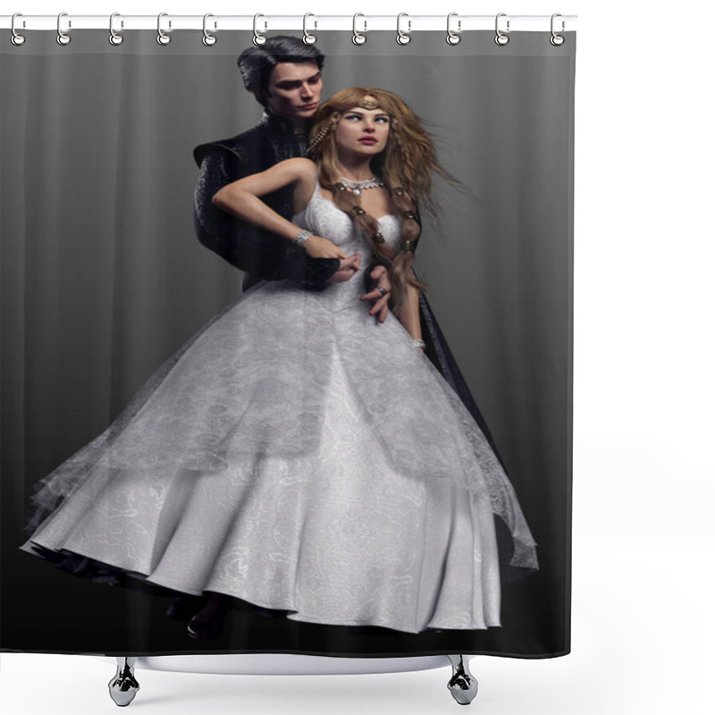 Personality  Fantasy Fairytale Couple, Prince And Princess Shower Curtains