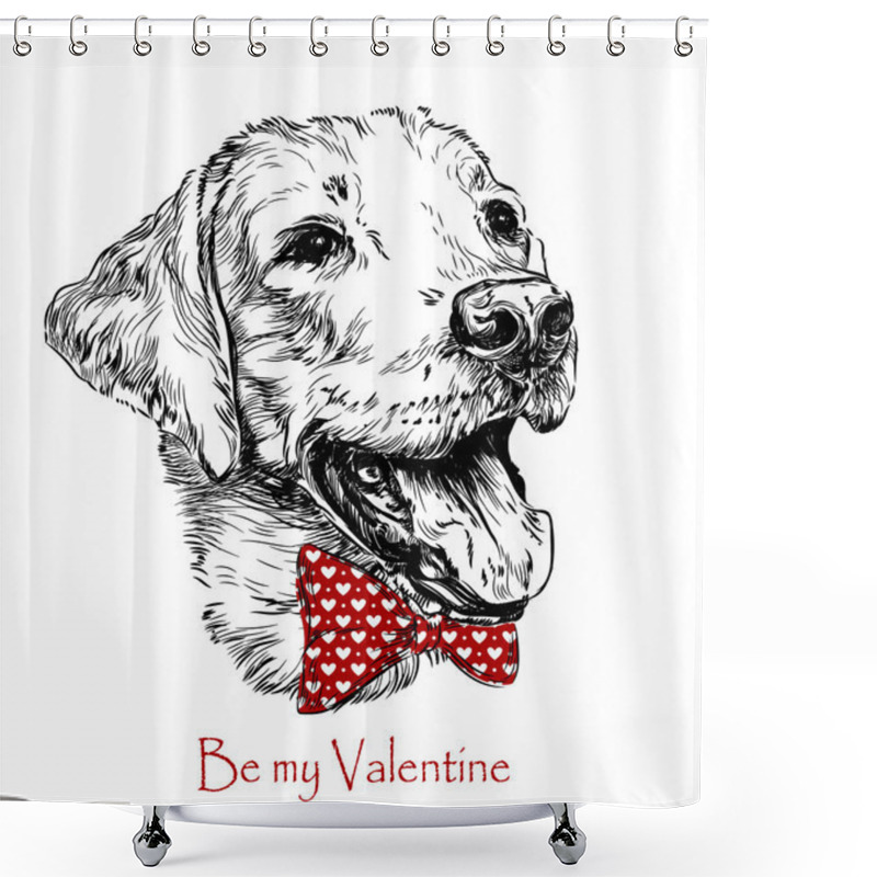 Personality  Funny Labrador Dog. Shower Curtains