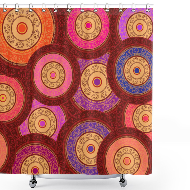 Personality  Indian Henna Mandala Design Shower Curtains