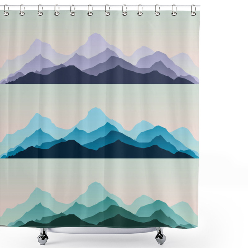 Personality  Majestic Mountains. Panorama Background. Shower Curtains