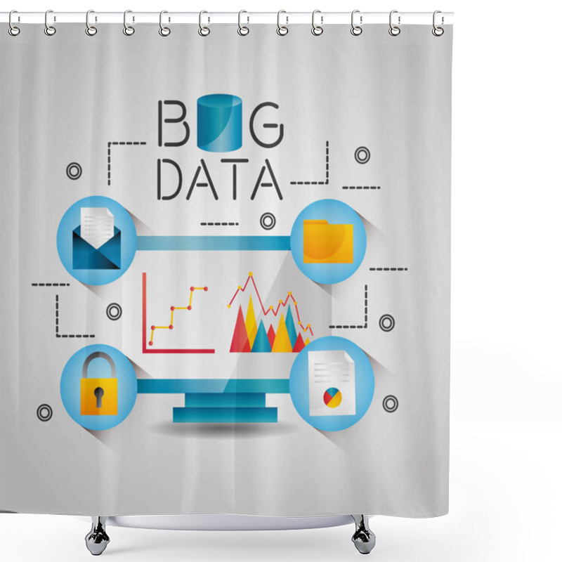 Personality  Big Data Computer Diagram Chart Email Security Shower Curtains