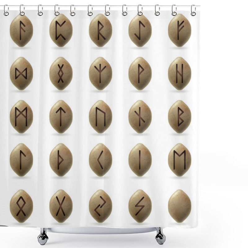 Personality  Runic Stones Shower Curtains