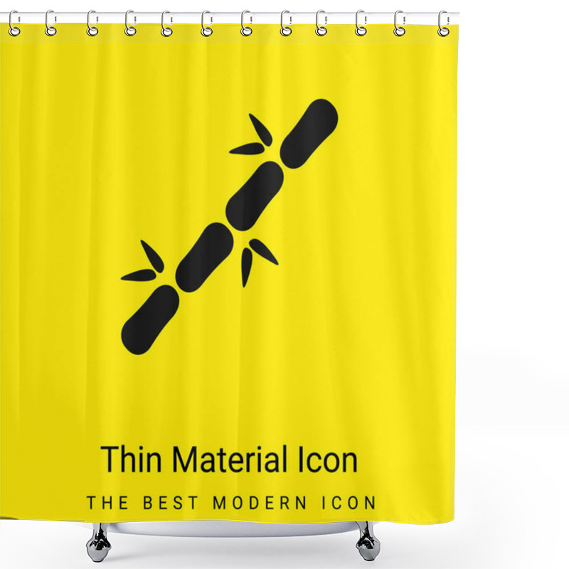 Personality  Bamboo Stick Minimal Bright Yellow Material Icon Shower Curtains