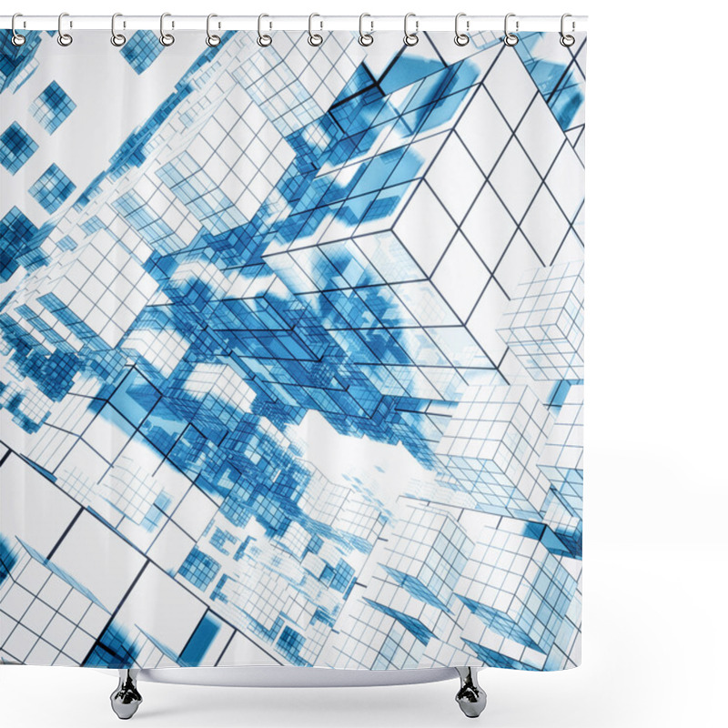 Personality  3D Futuristic Background Shower Curtains