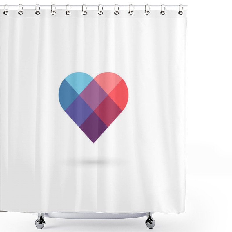 Personality  Heart Symbol Mosaic Logo Icon Design Template. May Be Used In Me Shower Curtains