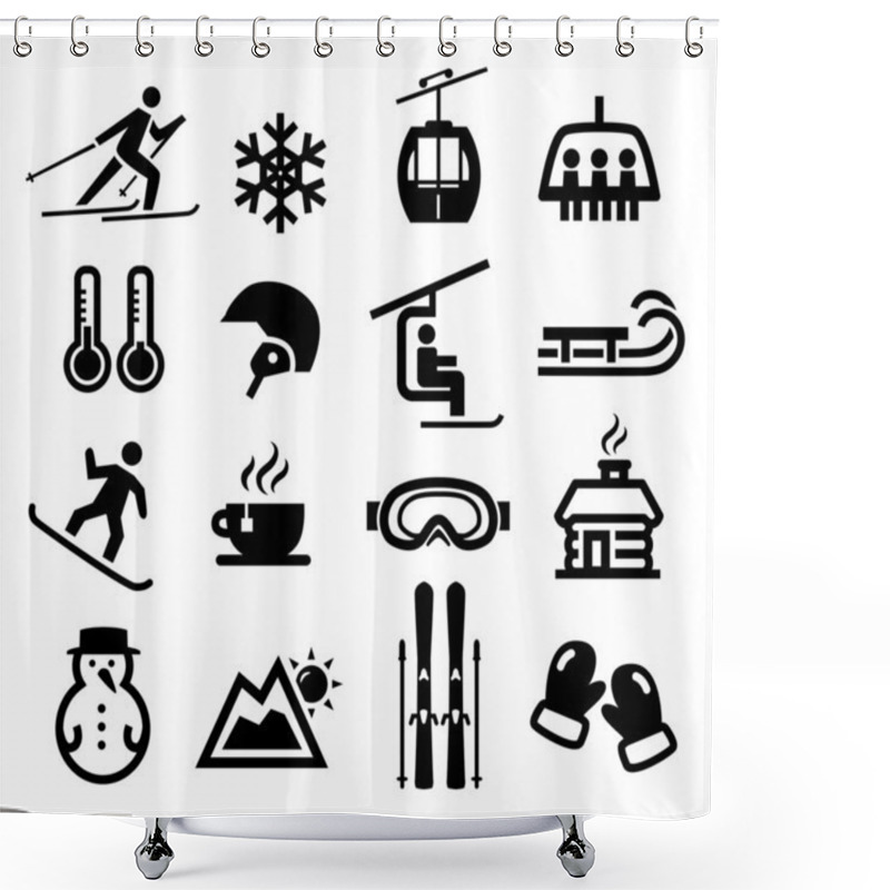 Personality  Winter Icons Shower Curtains