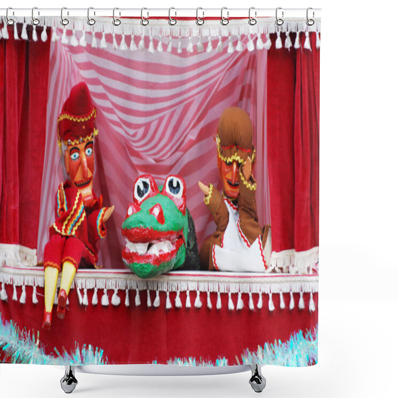 Personality  Punch And Judy Show Shower Curtains