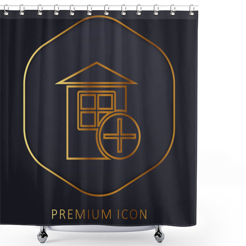 Personality  Add Golden Line Premium Logo Or Icon Shower Curtains