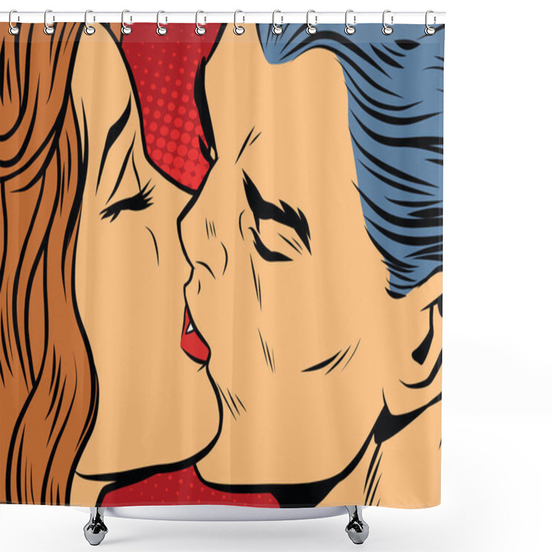 Personality  Beautiful Man And Woman Kissing, Couple Love Shower Curtains