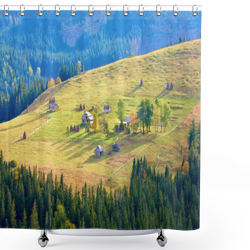 Personality  Autumn Mountain Village Shower Curtains