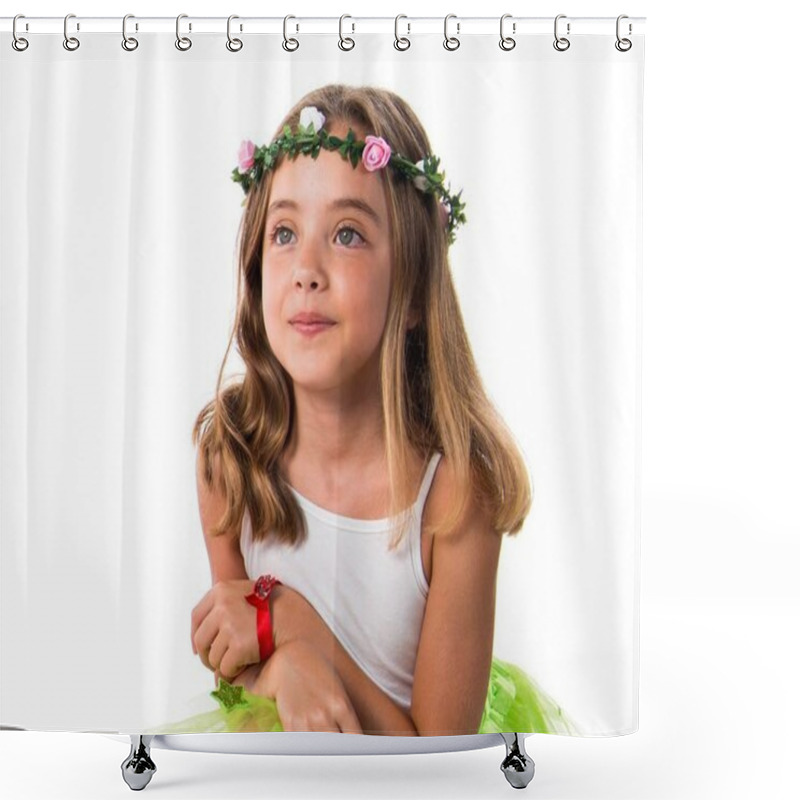 Personality  Little Cute Blonde Girl Shower Curtains