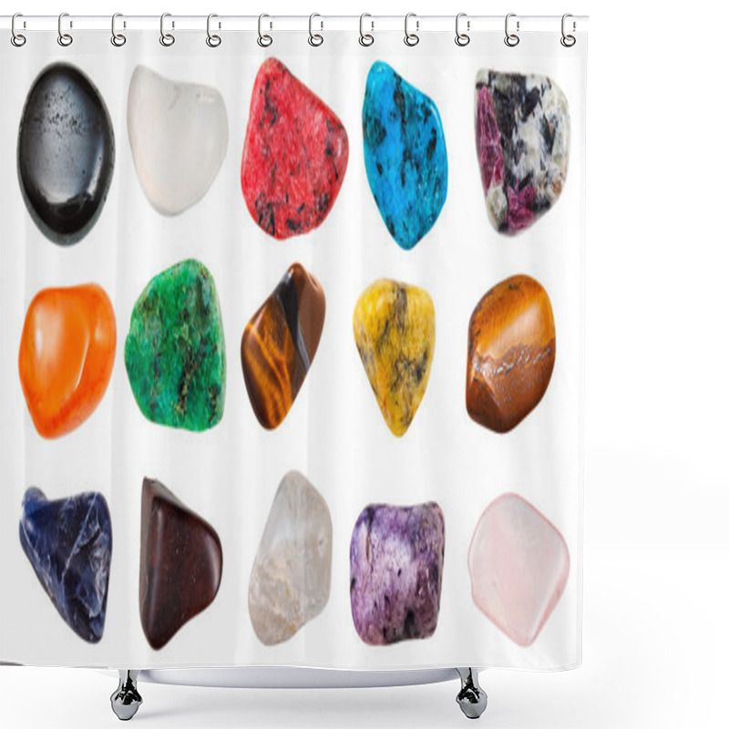 Personality  Set Of Semi-precious Pebbles Shower Curtains