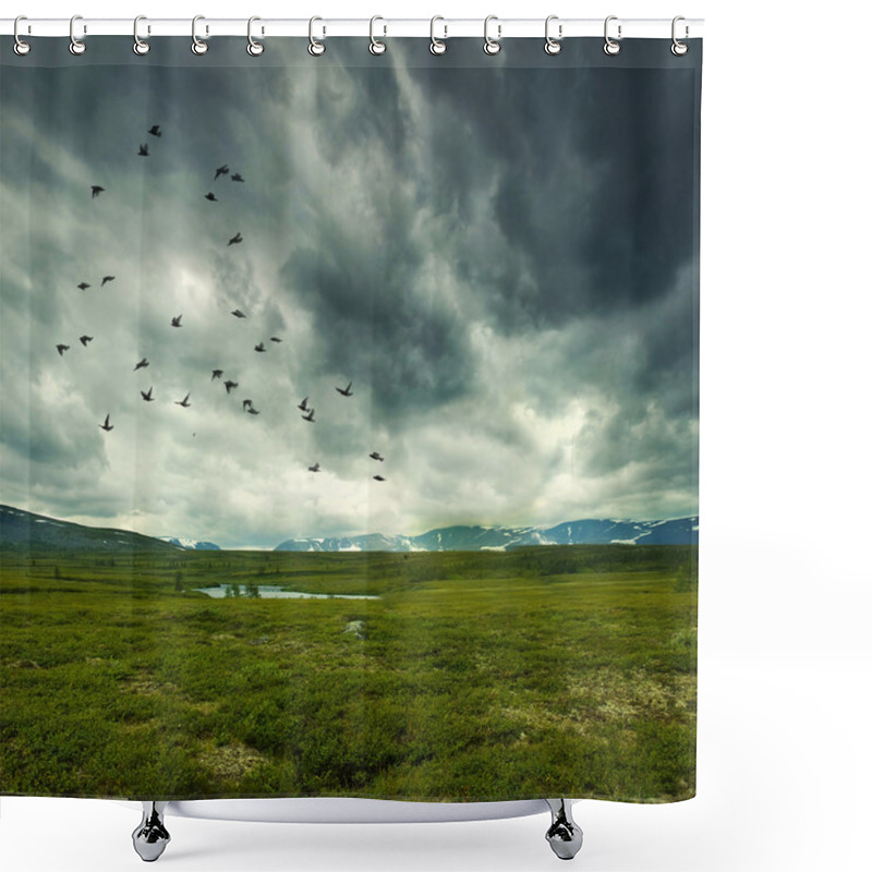 Personality  Wild Nature With Storm Clouds Shower Curtains